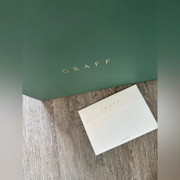 Graff Luxury Shopping Bag + Authentic Booklet SetEmerald Green Gift Packaging